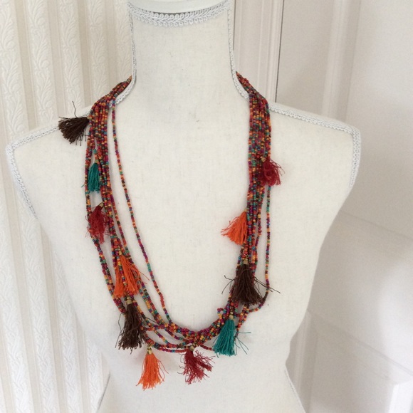 Jewelry - Beaded Necklace with Tassels